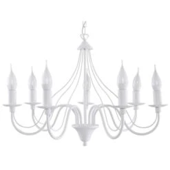 Pendelleuchte, Weiß, Stahl, Vintage, H 80 Cm