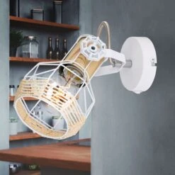 Wandlampe, Spot Beweglich, Holz-Natur