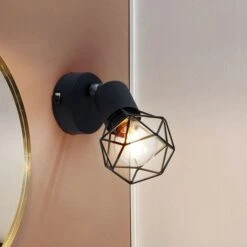 Wandstrahler, Metallkäfig, Schwarz, Spot Verstellbar, XARA I