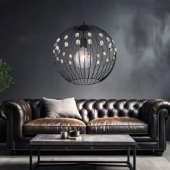 Hängeleuchte, K9 Kristalle, Schwarz, 40cm