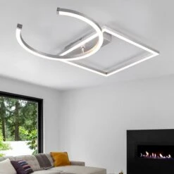 LED Deckenleuchte, Silber, Switch Dimmer, 42 Cm