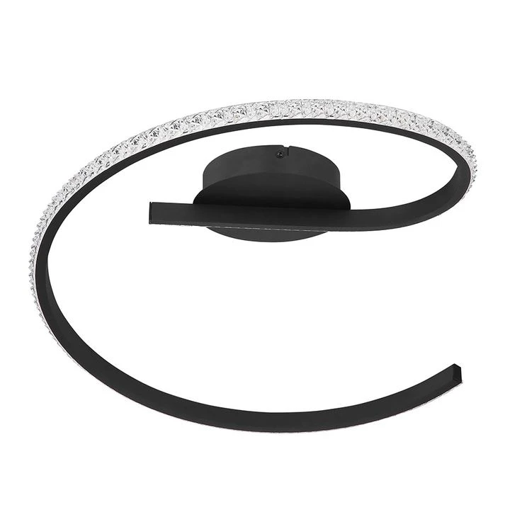 LED Deckenlampe, Spirale, Acrylkristalle, Metall, Schwarz – Bild 2