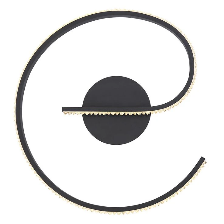 LED Deckenlampe, Spirale, Acrylkristalle, Metall, Schwarz – Bild 5