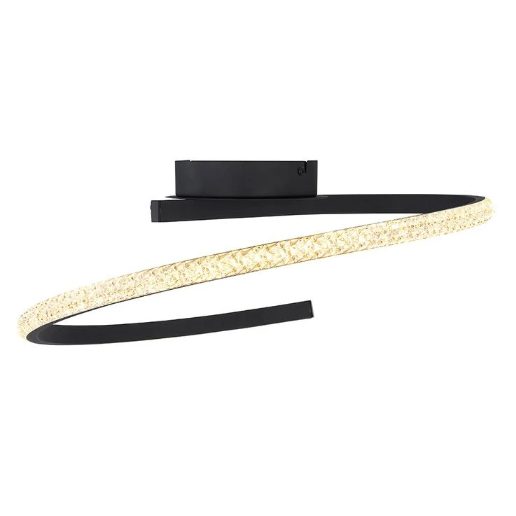 LED Deckenlampe, Spirale, Acrylkristalle, Metall, Schwarz – Bild 6