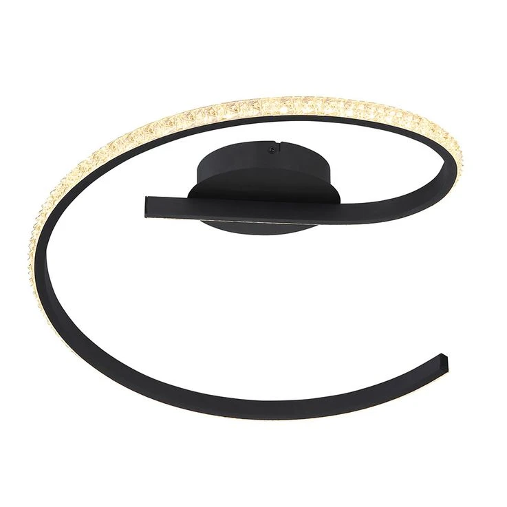 LED Deckenlampe, Spirale, Acrylkristalle, Metall, Schwarz – Bild 8