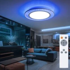 RGB LED Deckenleuchte, Metall, RGB Farbwechsel, D 40 Cm