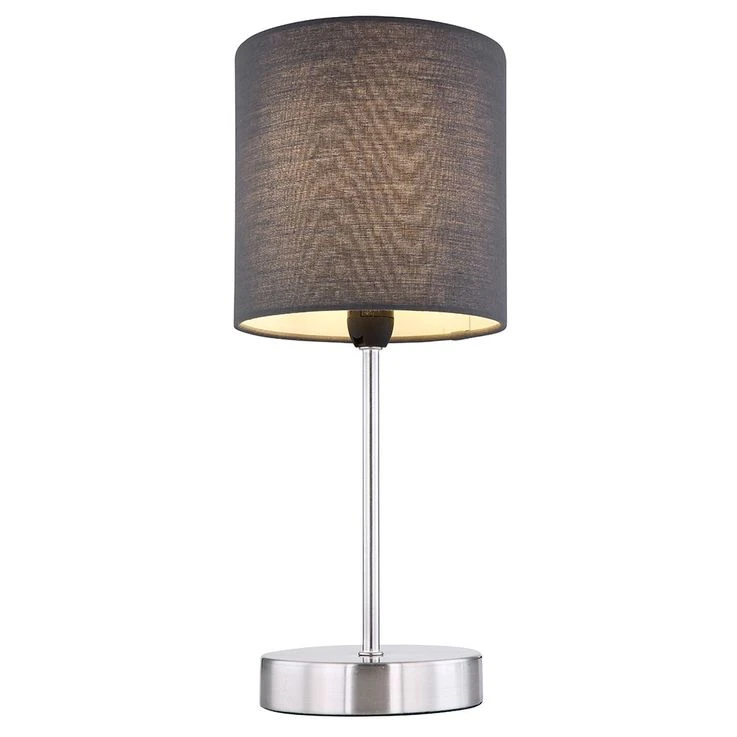 Tischleuchte, Textil, Anthrazit, Silber, H 35 Cm – Bild 4