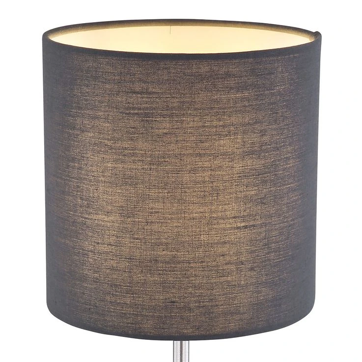 Tischleuchte, Textil, Anthrazit, Silber, H 35 Cm – Bild 5