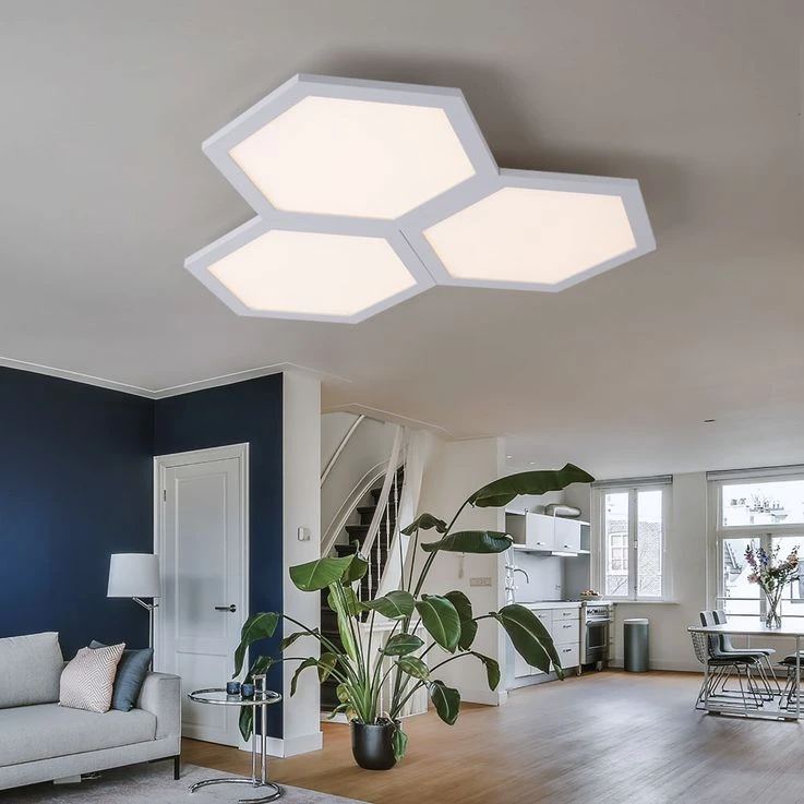 LED Deckenleuchte, Opal, 3 Flammig, Modern, L 52cm