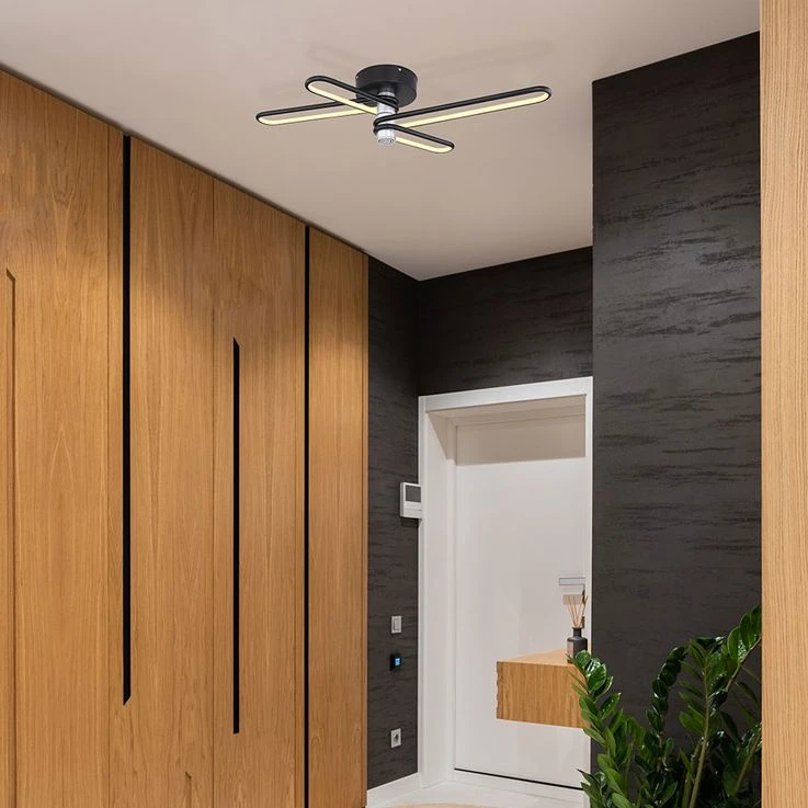 LED Deckenleuchte, Metall, Schwarz, Lautsprecher, L 91,5 Cm – Bild 7