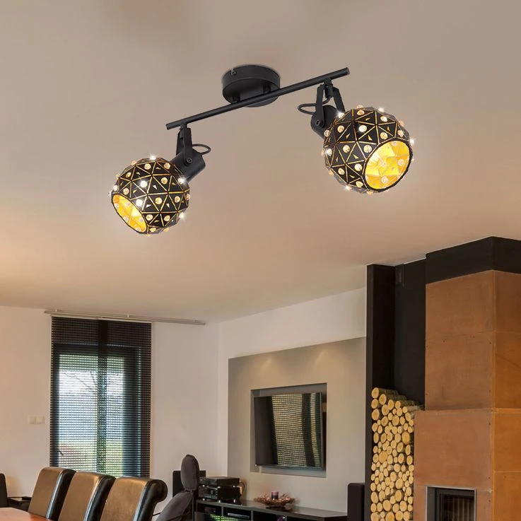 Deckenleuchte,, Kristalle, Spots Beweglich, L 35 Cm – Bild 4