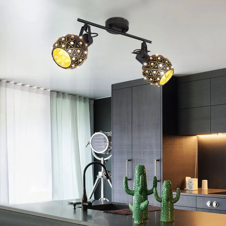 Deckenleuchte,, Kristalle, Spots Beweglich, L 35 Cm