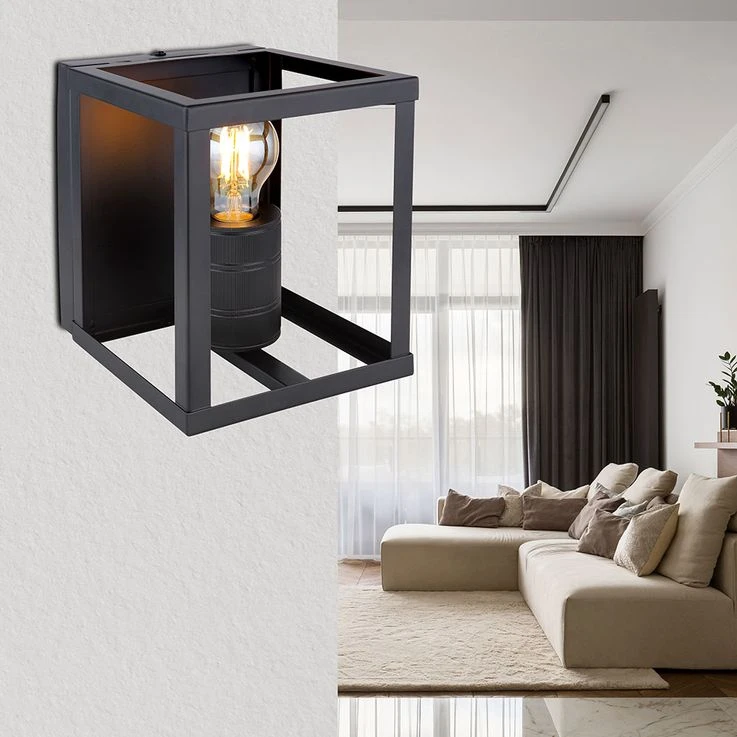 Wandleuchte, Schwarz Matt