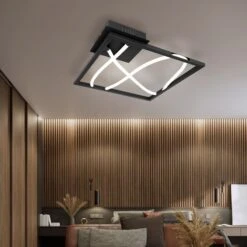 LED Deckenleuchte, Metall, ALU, Schwarz, Weiß, 41,7x41,7 Cm