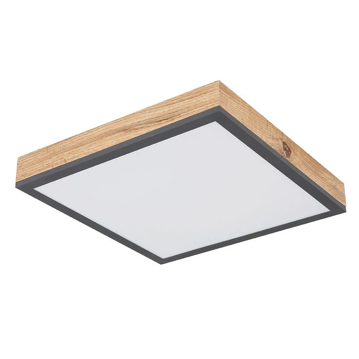 LED Deckenlampe In Opal Weiß Und Holzoptik – Bild 2