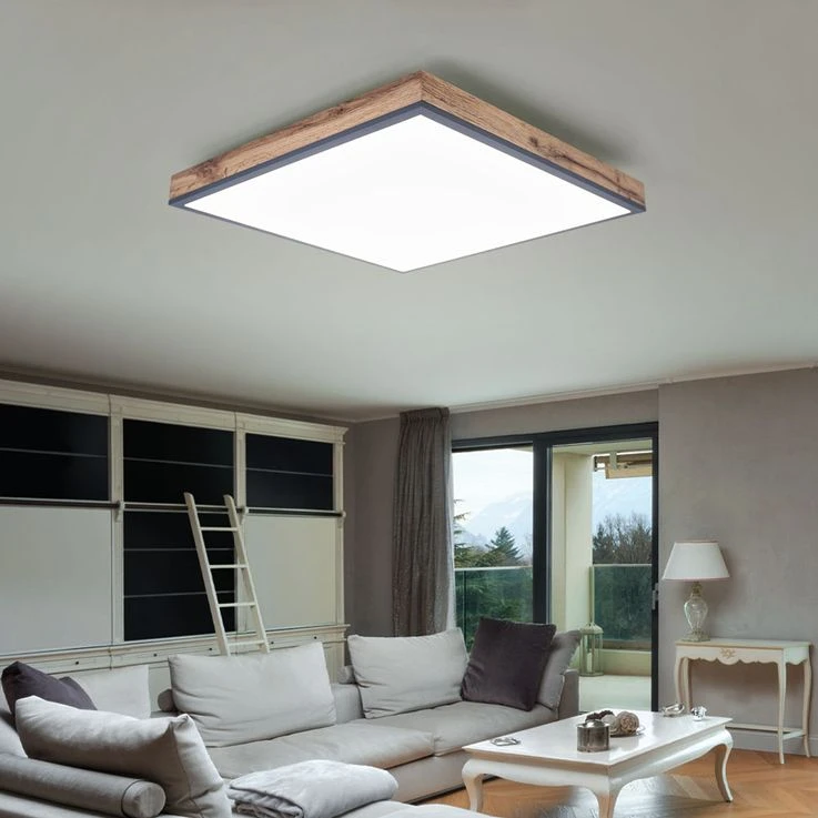 LED Deckenlampe In Opal Weiß Und Holzoptik – Bild 4