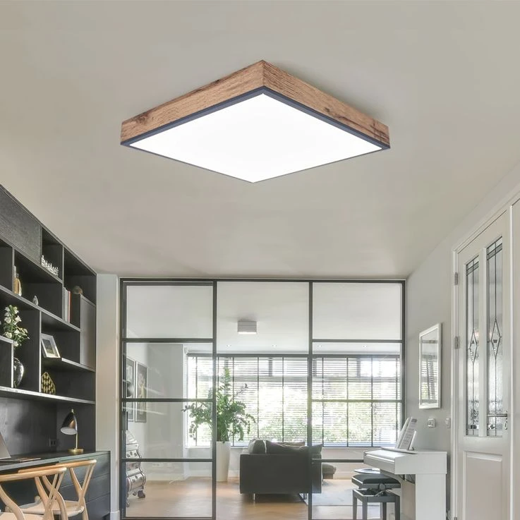 LED Deckenlampe In Opal Weiß Und Holzoptik – Bild 6