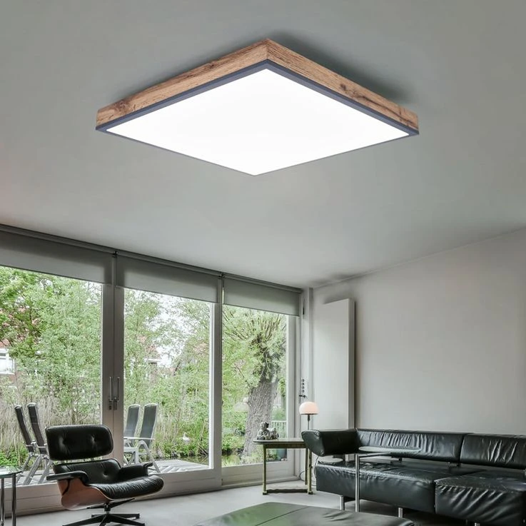 LED Deckenlampe In Opal Weiß Und Holzoptik – Bild 5