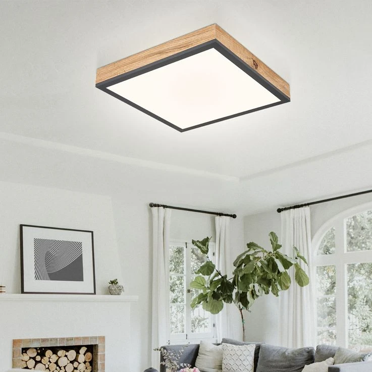 LED Deckenlampe In Opal Weiß Und Holzoptik – Bild 7