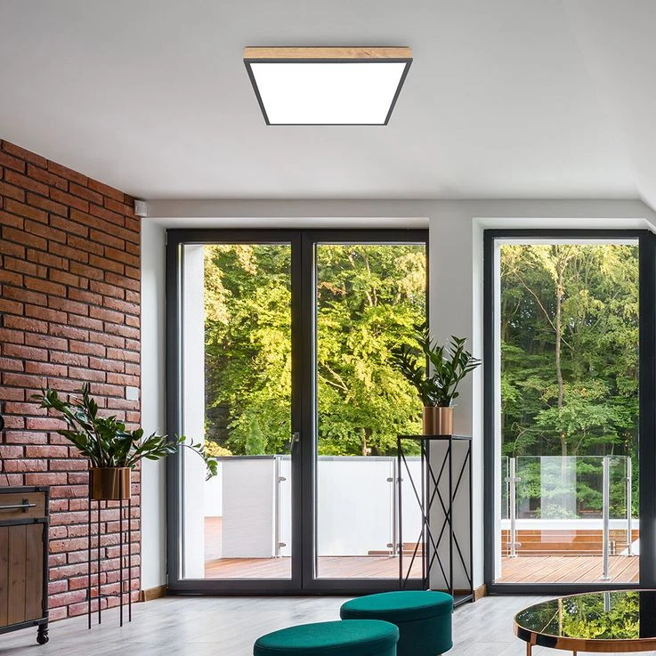 LED Deckenlampe In Opal Weiß Und Holzoptik – Bild 8