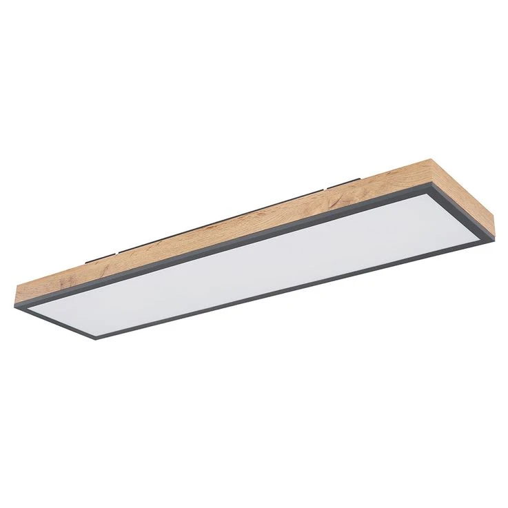 LED Deckenlampe, Holzoptik, Weiß Opal, L 80cm – Bild 2