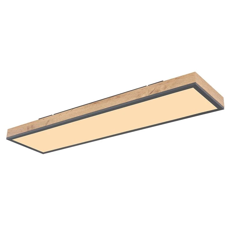 LED Deckenlampe, Holzoptik, Weiß Opal, L 80cm – Bild 12