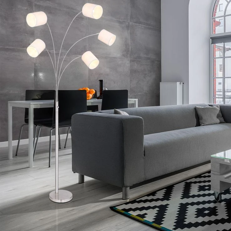 Stehleuchte, Schirme Beweglich, Sandfarben, H 204 Cm – Bild 4