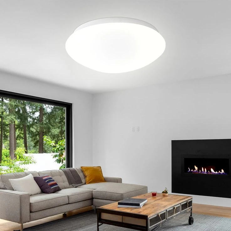 LED Deckenleuchte, Sternenhimmel-Effekt, Weiß, Rund, 25 Cm – Bild 3