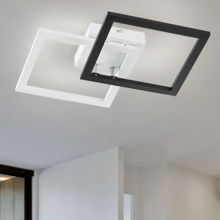 LED Deckenleuchte, Schwarz-weiß, Quadrat, L 48 Cm – Bild 3