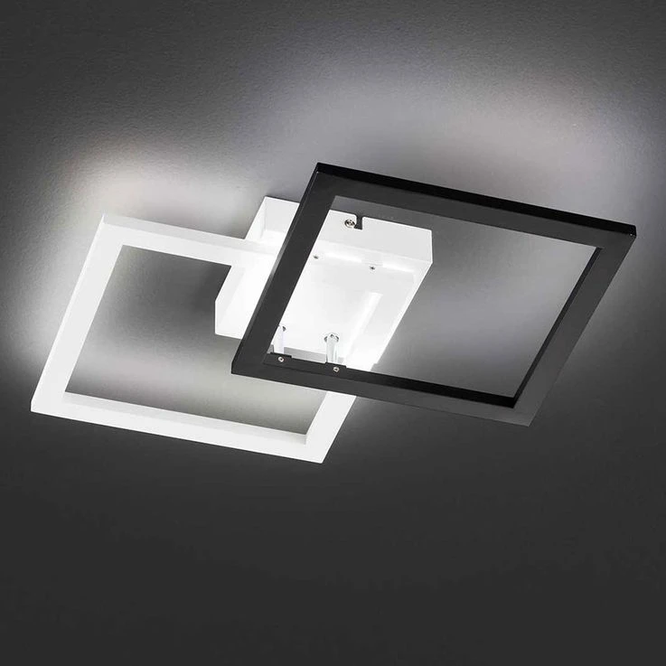 LED Deckenleuchte, Schwarz-weiß, Quadrat, L 48 Cm – Bild 6