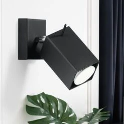 Wandstrahler, Stahl Schwarz, Spot Verstellbar, H 15 Cm