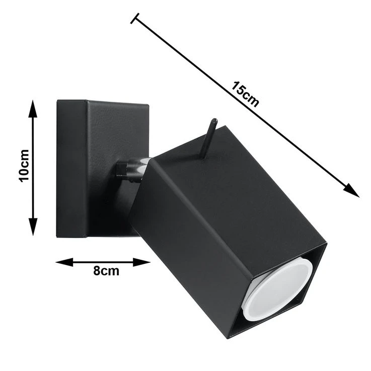 Wandstrahler, Stahl Schwarz, Spot Verstellbar, H 15 Cm – Bild 6