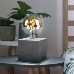 Tischlampe, Beton Grau, Retro-Stil, L 10 Cm