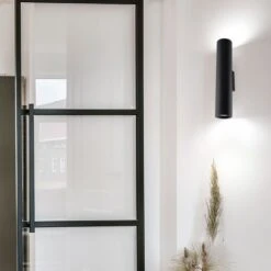 Wandleuchte, Schwarz, Stahl, UP DOWN, H 30 Cm