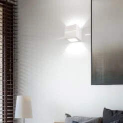 Wandleuchte, Keramik Weiß, Bemalbar L 15 Cm