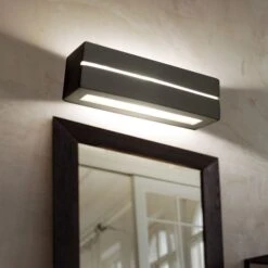 Wandleuchte, UP & Down Keramik, Weiß, L 32 Cm