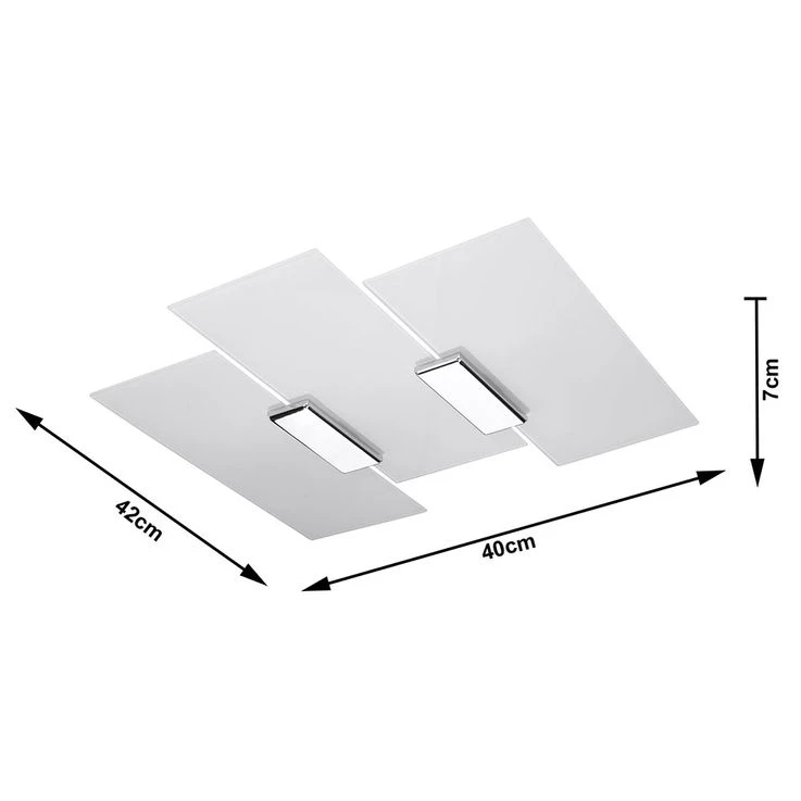 Deckenleuchte, Chrom, Glas Satiniert, 40 Cm – Bild 6