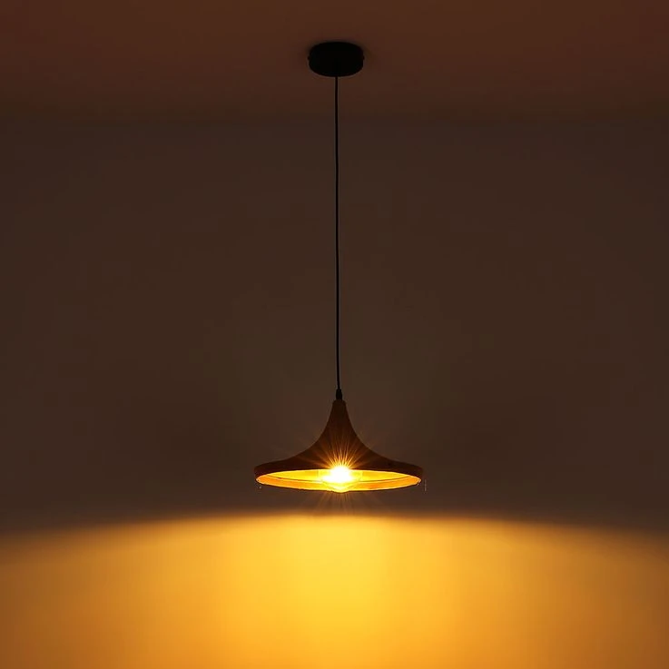 Hängeleuchte, Kordel, ALU, Schwarz, Natur, Gold, H 120 Cm – Bild 8