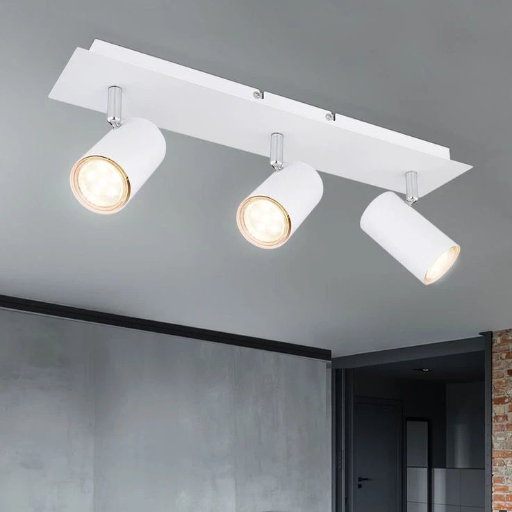 Deckenstrahler, Spots Beweglich, Weiß Matt, L 45 Cm