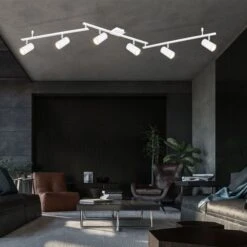 Deckenstrahler, Spots Beweglich, Weiß Matt, L 180 Cm