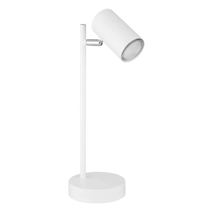 Tischleuchte, Beweglich, Chrom, Weiß Matt, H 35 Cm – Bild 2