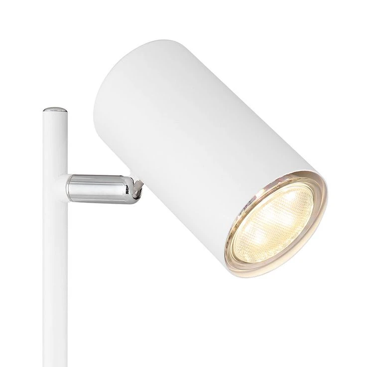 Tischleuchte, Beweglich, Chrom, Weiß Matt, H 35 Cm – Bild 6