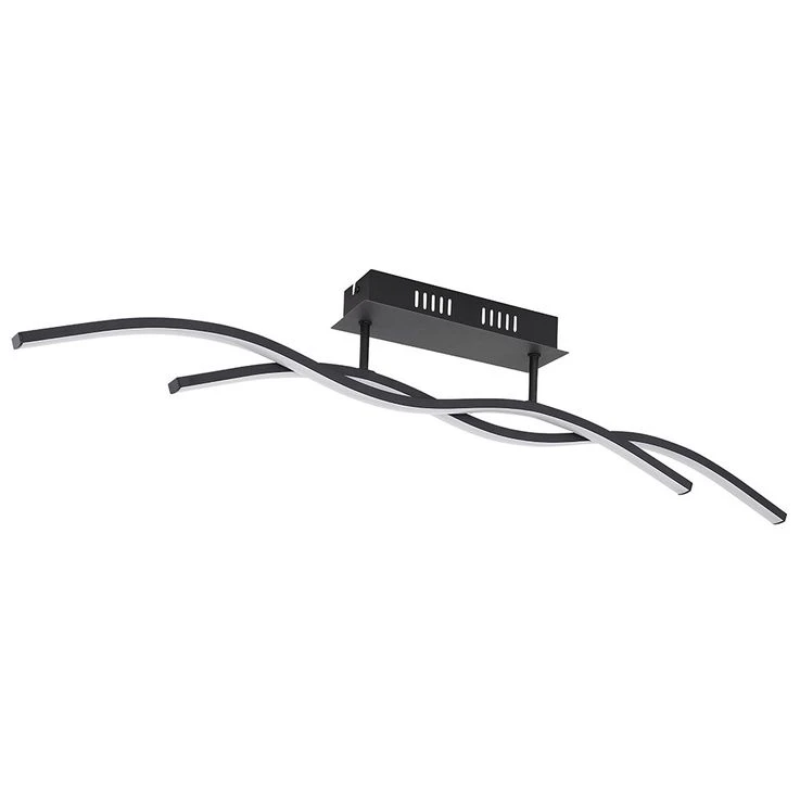 LED Deckenleuchte, Schwarz Graphit, Wellen-Design, L 88 Cm – Bild 2