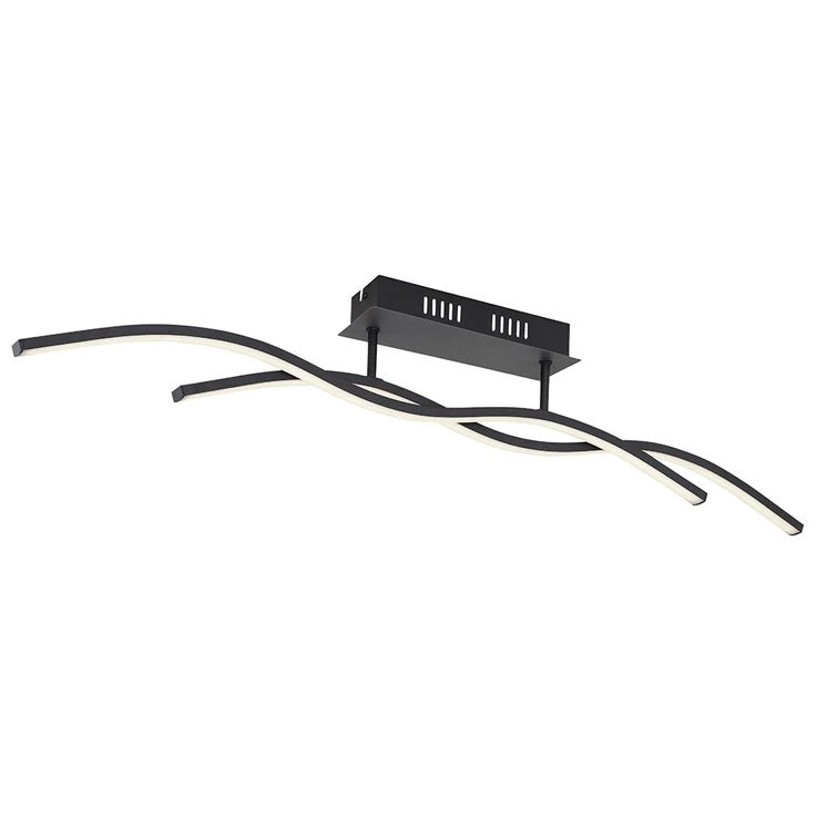 LED Deckenleuchte, Schwarz Graphit, Wellen-Design, L 88 Cm – Bild 10