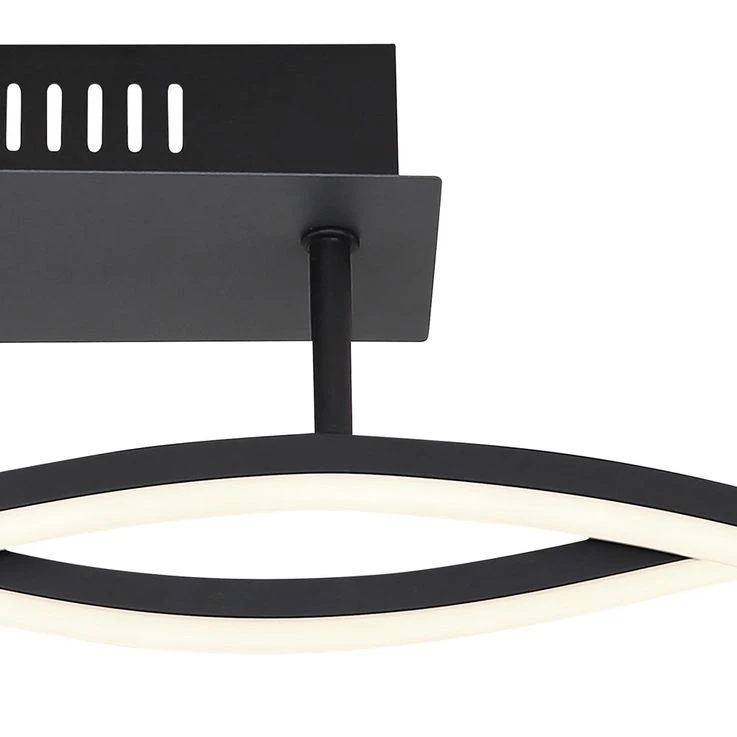 LED Deckenleuchte, Schwarz Graphit, Wellen-Design, L 88 Cm – Bild 9