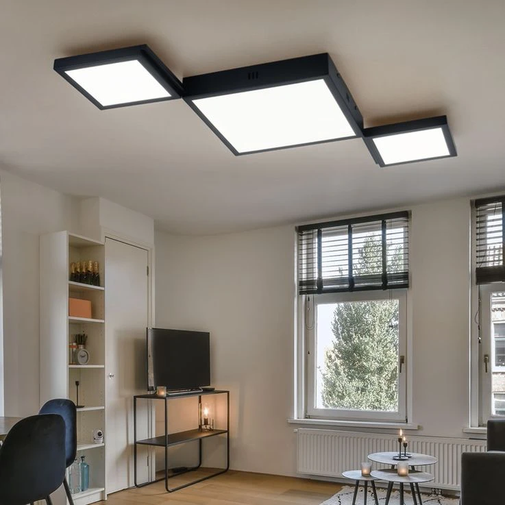 LED Deckenleuchte, CCT, Fernbedienung, Schwarz, L 93 Cm – Bild 4