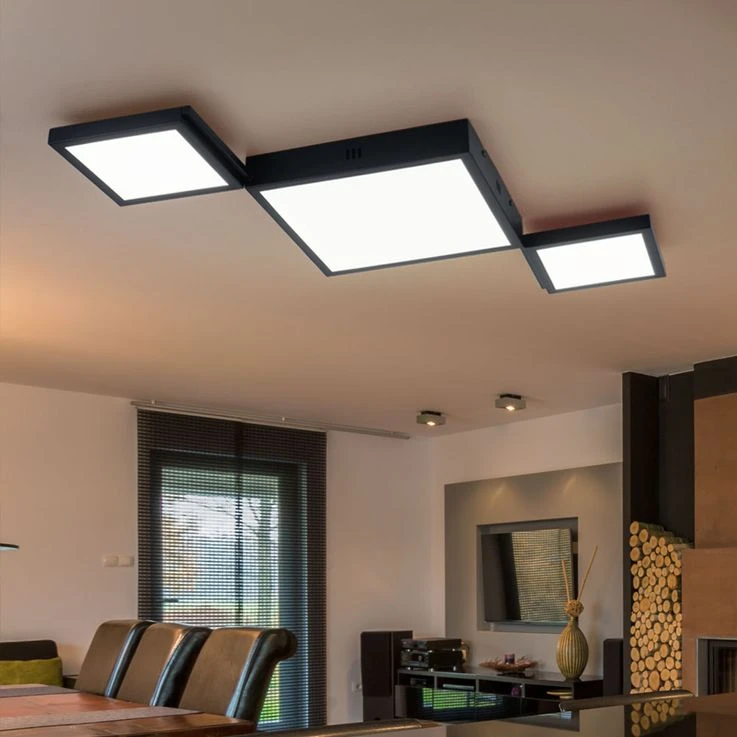 LED Deckenleuchte, CCT, Fernbedienung, Schwarz, L 93 Cm – Bild 6