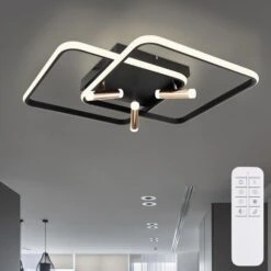 LED Deckenleuchte, Drehbar, Dimmbar, ALU Schwarz Matt, Opal