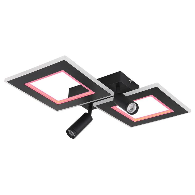 LED Deckenleuchte, RGB Farbwechlser, Dimmbar, 2 Quadrate – Bild 20