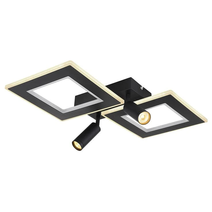 LED Deckenleuchte, RGB Farbwechlser, Dimmbar, 2 Quadrate – Bild 12